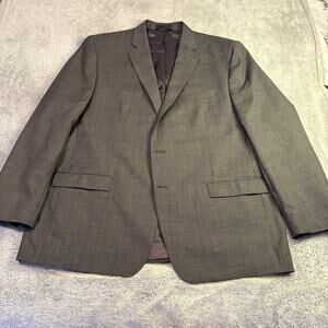 Lauren Ralph Lauren Jacket Gray Heather 100% Worsted Wool Twill Blazer 50L